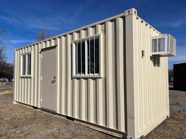 20-OFFICE-SIDE-2-scaled 20FT Office Container – Mobile Site Office with Insulation, Windows, Electrical & Secure Doors