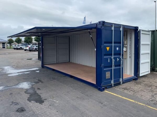 Savcontainer med fuld sideåbning - specialbygget container 20ft / 40ft Office Container – Mobile & Modular Workspace